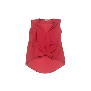 Ann Taylor Red XS Sleeveless Wrap Blouse